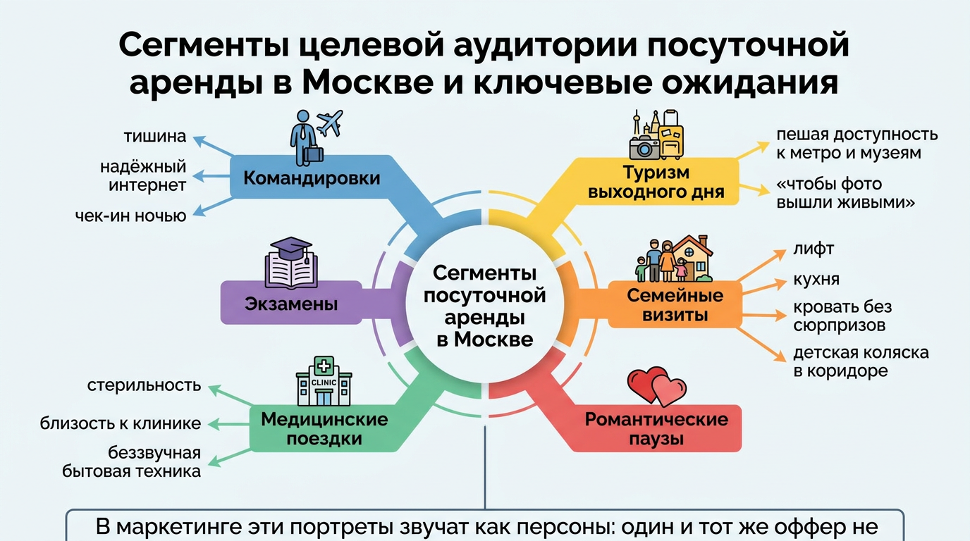 Целевая аудитория посуточной аренды в Москве: сегменты и инсайты